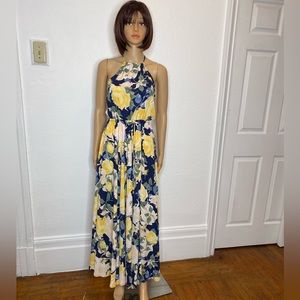 Lulus Feel the Music Yellow Floral Print Maxi Dress Women’s Size XS NWOT